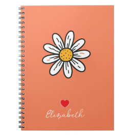 Minimal Whimsical Daisy handGezeichnet floral Notizblock