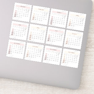 Minimal White 2024 Volljähriger Kalender Aufkleber