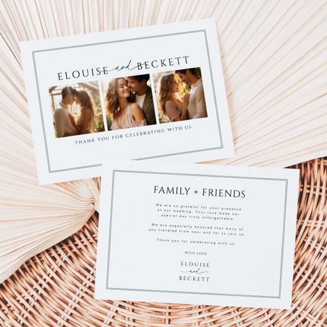 Minimal White Black Foto Hochzeit Danke Karte (Von Creator hochgeladen)