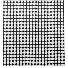 Minimal White Dots on Solid Black Background Duschvorhang