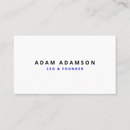 Minimal White Founder CEO Corporate Visitenkarte