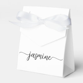 Minimal White Girly Monogram Name Script Geschenkschachtel