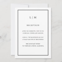 Minimal White Monogram Simple Elegante Wedding