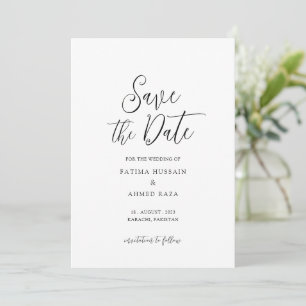 Minimal White Style Save the Date Card