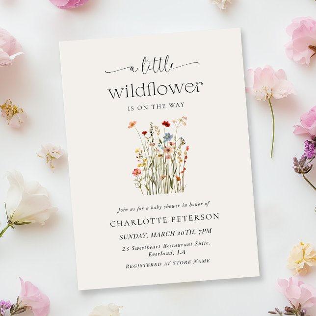 Minimal Wildflower Baby Shower Invitation (Créateur téléchargé)
