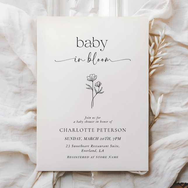 Minimal Wildflower Baby Shower Invitation (Créateur téléchargé)