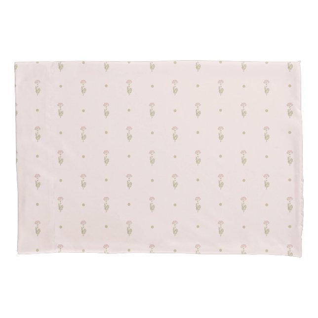 Minimal Wildflower Pattern with Dots Kissenbezug (Vorderseite)