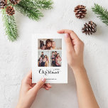 Minimal Winter Christmas 3 Photo Collage Holiday Postkarte<br><div class="desc">Modern and elegant design printed Minimal Winter Christmas 3 Photo Collage Holiday Postcard that can be customized with your text. Please click the "Customize it" button and use our design tool to modify this template. Check out the Graphic Art Design store for other products that match this design!</div>