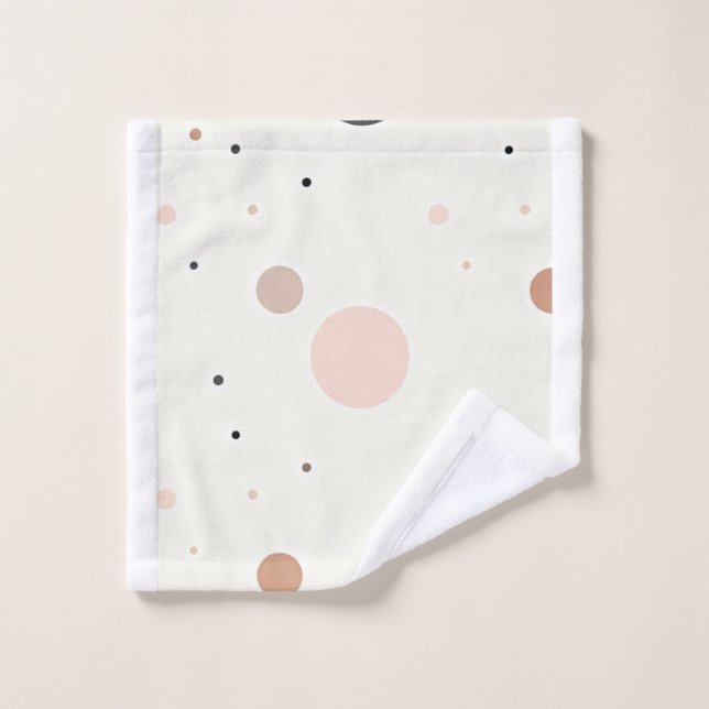 Minimal Winter Dot Pattern, Soft Cozy Neutrals Badhandtuch Set (Waschlappen)