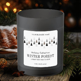 Minimal Winter Gray White Candle Label Packung Quadratischer Aufkleber