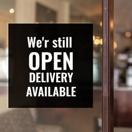 Minimal wir sind noch offen fensteraufkleber