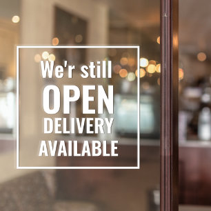 Minimal wir sind noch offen Transparente Fensterkl Fensteraufkleber