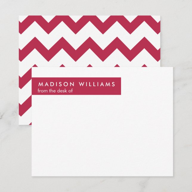 Minimal Zigzag Stilvolle Trendy Modern Note Card Mitteilungskarte (Vorne/Hinten)