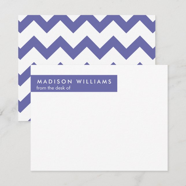 Minimal Zigzag Stilvolle Trendy Modern Note Card Mitteilungskarte (Vorne/Hinten)