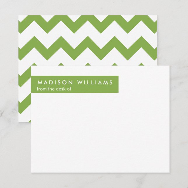 Minimal Zigzag Stilvolle Trendy Modern Note Card Mitteilungskarte (Vorne/Hinten)