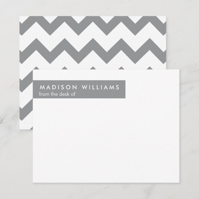 Minimal Zigzag Stilvolle Trendy Modern Note Card Mitteilungskarte (Vorne/Hinten)