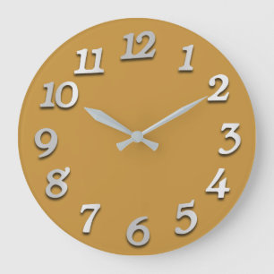 Minimalanzahl graue Honig Senf Brown Große Wanduhr