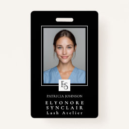 MinimalBlack White Script Lash Photo Logo Ausweis
