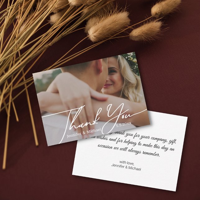 Minimaldanken Ihnen handgeschriebenes Hochzeitsfes Mitteilungskarte (Von Creator hochgeladen)