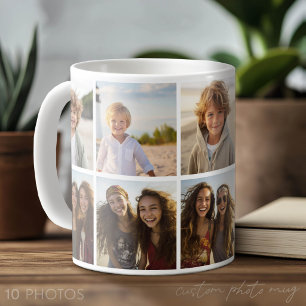 Minimale 10-Foto-Collage - Einfaches weißes Raster Kaffeetasse