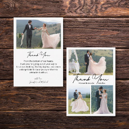 minimale 4 Fotos Collage Hochzeit danke Ihnen stil Mitteilungskarte