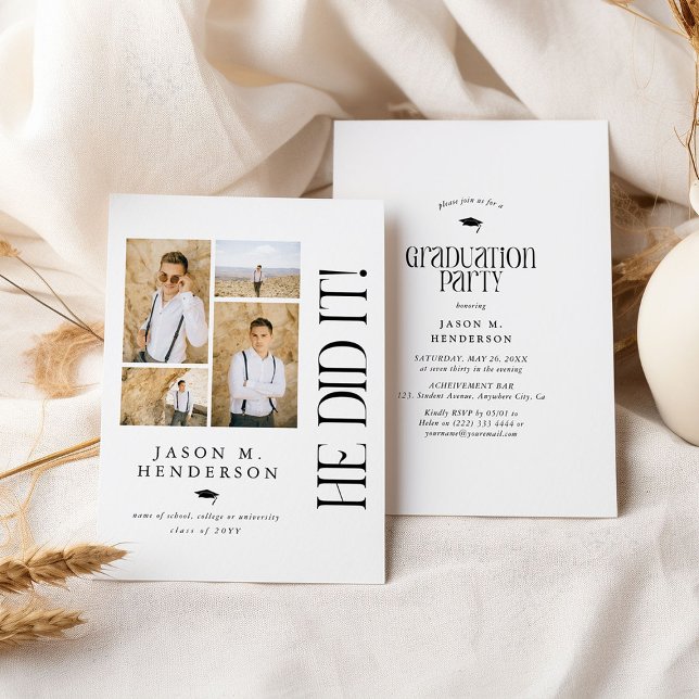 Minimale Absolventen der FotoCollage Einladung (Von Creator hochgeladen)