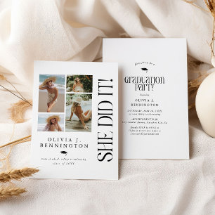 Minimale Absolventen der FotoCollage Einladung