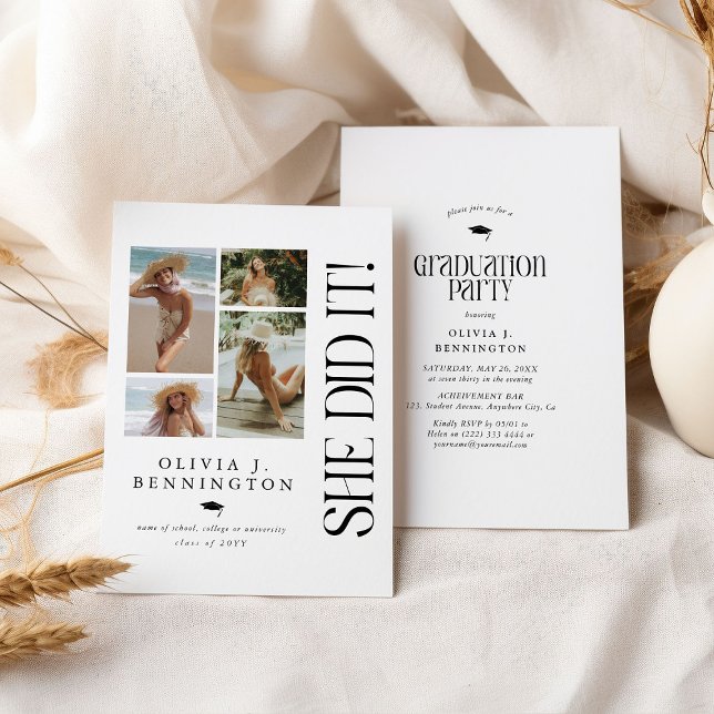 Minimale Absolventen der FotoCollage Einladung (Von Creator hochgeladen)