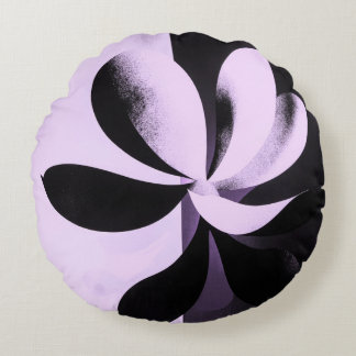 Minimale abstrakte florale runde Kissen