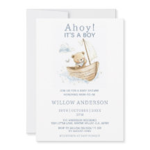 Minimale Ahoy Es ist ein Junge Teddy Segelboot Bab