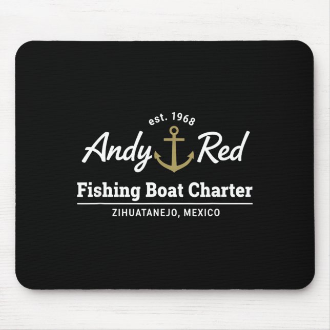 Minimale Andy-Rot-Fischereiboot-Charter Mousepad (Vorne)