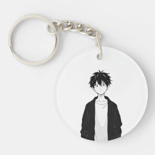 Minimale Anime-Jungen-Acryl-Schlüsselanhänger Schlüsselanhänger