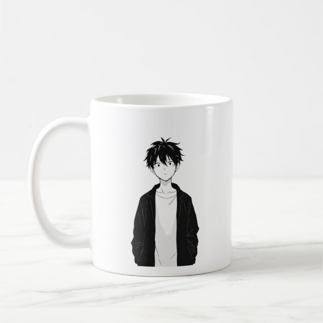Minimale Anime-Jungen-Tasse Kaffeetasse (Links)