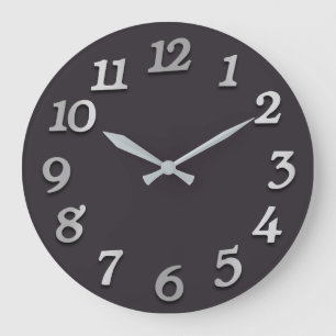 Minimale Anzahl Grau Silber Grau Metal 3D Graphit Große Wanduhr