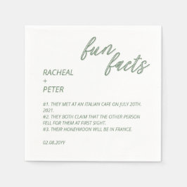 Minimale Aquamarine Typografie-Spaß-Fakten Hochzei Serviette