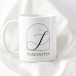 Minimale Arch Black Schrift Initiale S Namensmonog Kaffeetasse