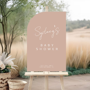 Minimale Arch Form Pinsel Script Baby Dusche Acrylschild
