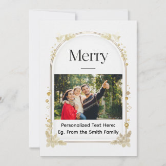 Minimale Arch "Merry" Ferienwohnungskarte mit Vord Feiertagskarte