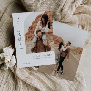 Minimale Arch-Save the Date-Script-Fotokarte Save The Date