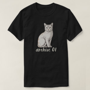 Minimale Archiv 01 Katzen Künstlerische Illustrati T-Shirt