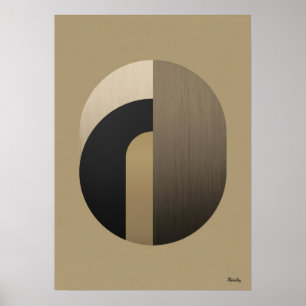 Minimale Art Deco Bogenwandkunst   Luxuriöses Gold Poster