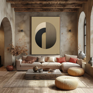 Minimale Art Deco Bogenwandkunst Luxuriöses Gold Poster