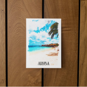 Minimale Aruba-Karibikinsel-Ferien Postkarte