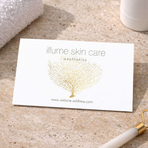 Minimale Ästhetik Med Spa Gold Korallen Design Visitenkarte