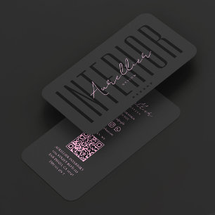 Minimale ästhetische Designer-Rosa-Schwarze-Innena Visitenkarte