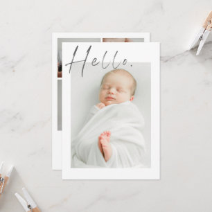 Minimale Baby-Ankündigungskarte Einladung