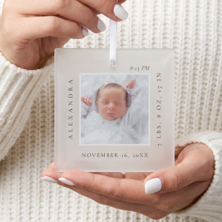 Minimale Baby-Name- und Geburtsstatistik-Foto-Erin Ornament Aus Glas