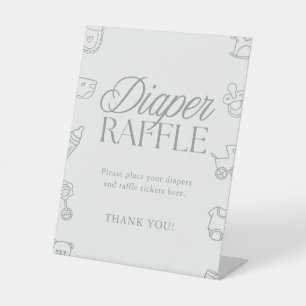 Minimale Baby-Party-Sign für Diaper-Raffle in Salb Sockelschild