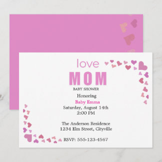 Minimale Babymädchen-Baby-Shower-Einladung Ankündigung