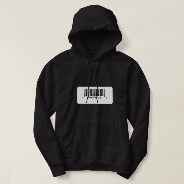 Minimale Barcode-Gestaltung Hoodie (Design vorne)